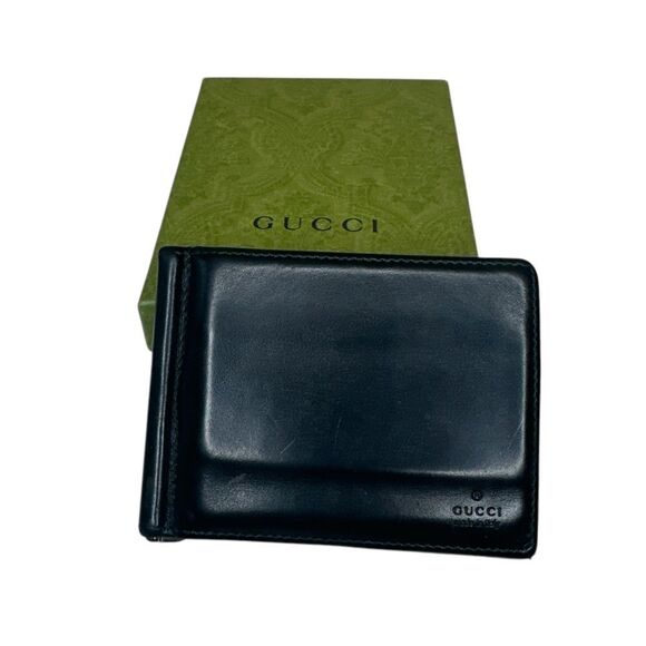 Gucci Other - GUCCI Black Leather Money Clip